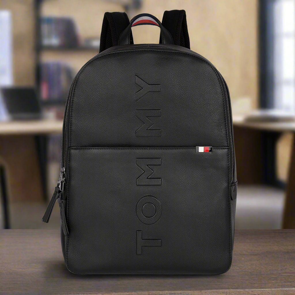 Tommy Hilfiger Premium Leather Line Time-square Laptop Backpack