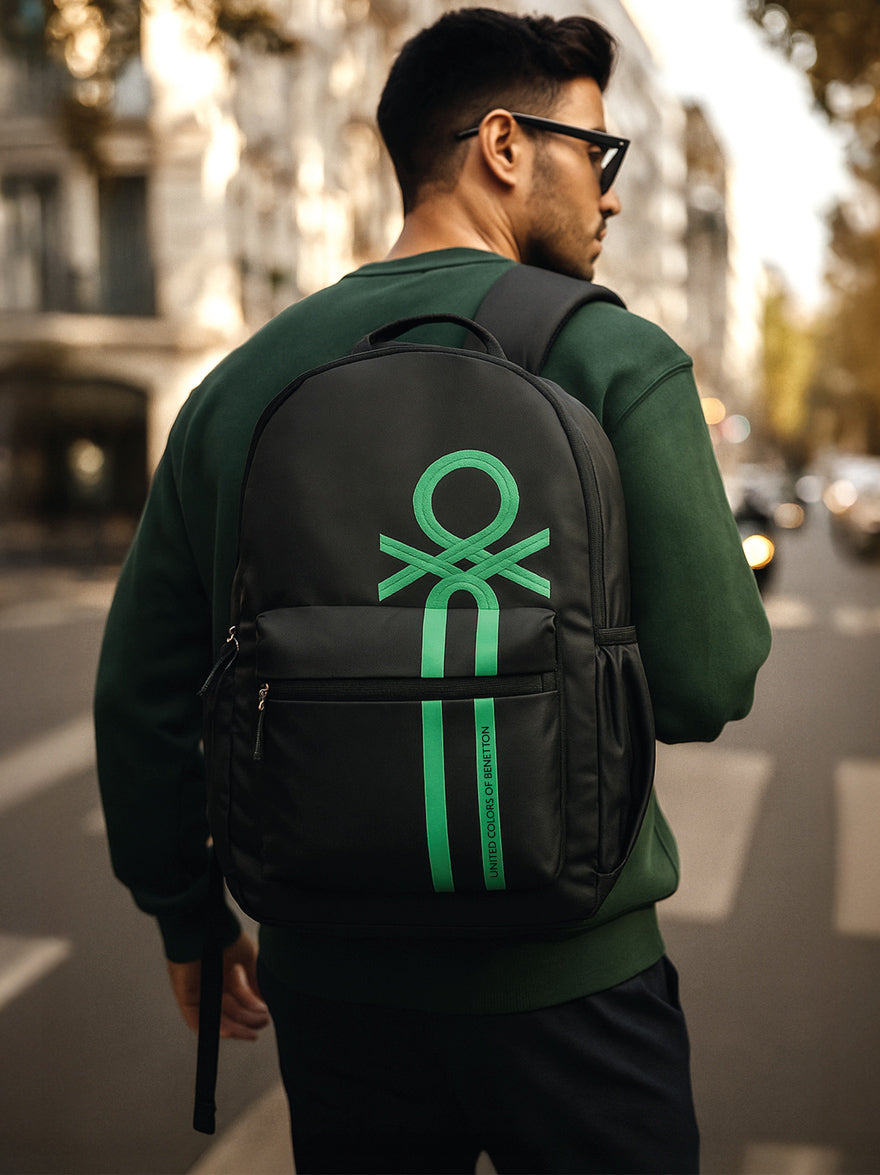 benetton backpack leather United Colors of Be Rolltop Laptop Backpack, Anthracite : Electronics For those days when you're
