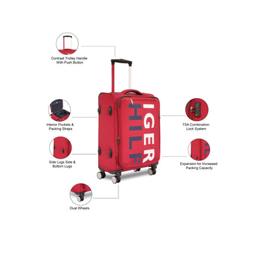 Tommy Hilfiger Miller Unisex Soft Luggage Bag Red