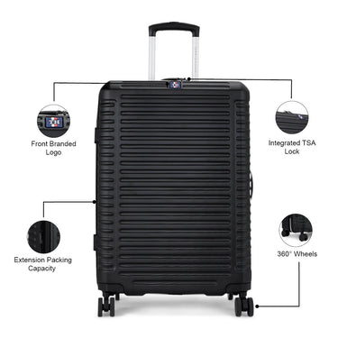 Tommy Hilfiger Hummer X Unisex ABS Hard Luggage Black