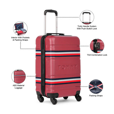 Tommy Hilfiger Thames Plus Unisex ABS Hard Luggage Wine