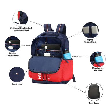 Tommy Hilfiger Kyler Laptop Backpack Navy & Red
