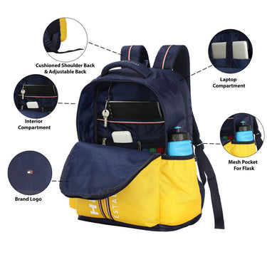 Tommy Hilfiger Kyler Laptop Backpack Navy & Yellow