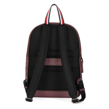 Tommy Hilfiger Premium Leather Line Time-square Laptop Backpack Burgundy