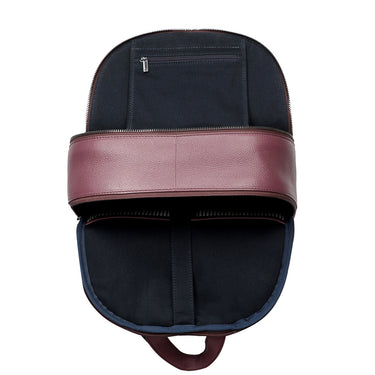 Tommy Hilfiger Premium Leather Line Time-square Laptop Backpack Burgundy