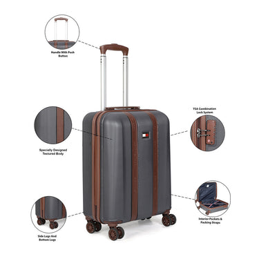 Tommy Hilfiger Graphite - B Unisex ABS Hard Luggage gray
