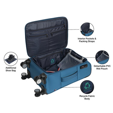 Tommy Hilfiger Kingsville Men Polyester Soft Luggage teal Cabin