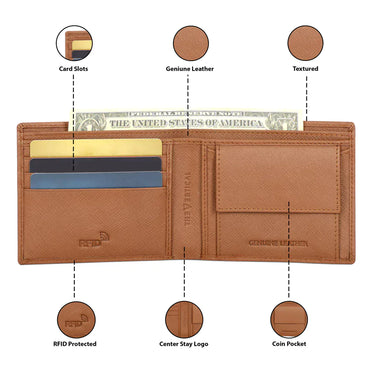 The Vertical Maestro Men Leather Global Coin Wallet Tan