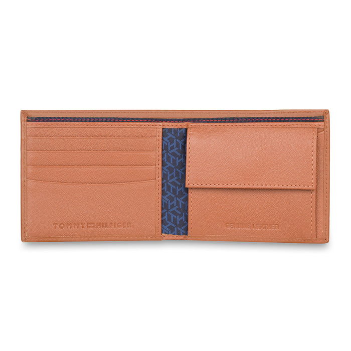Tommy Hilfiger Stefano Mens Leather Global Coin Wallet  Tan