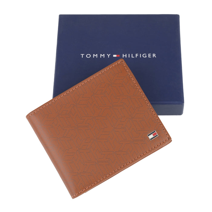 Tommy Hilfiger Stefano Mens Leather Global Coin Wallet Tan