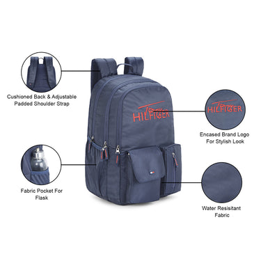 Tommy Hilfiger Riverine Water-Resistant Laptop Backpack Navy