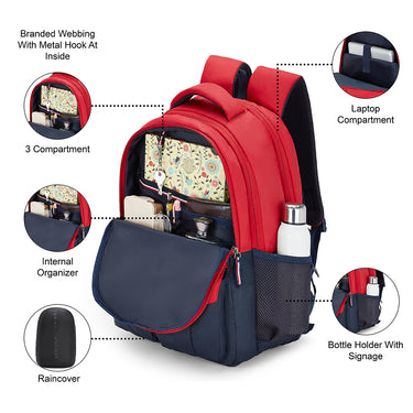 Tommy Hilfiger Camdyn Laptop Backpack Red Navy