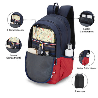 Tommy Hilfiger Zaire Laptop Backpack - Red