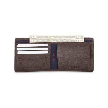 Tommy Hilfiger Limone Mens Leather Global Coin Wallet-Brown