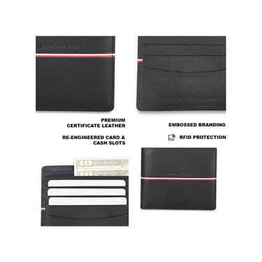 Tommy Hilfiger Sirmione Mens Leather Global Coin Wallet-Black