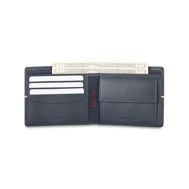 Tommy Hilfiger Sirmione Mens Leather Global Coin Wallet-Navy