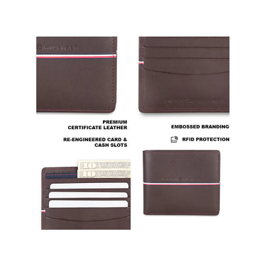 Tommy Hilfiger Sirmione Mens Leather Global Coin Wallet-Brown