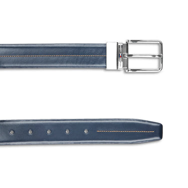 Tommy Hilfiger Aberdeen Men's Reversible Leather Belt-Navy-Tan