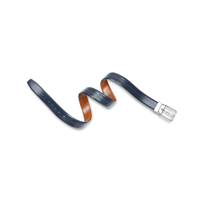 Tommy Hilfiger Aberdeen Men's Reversible Leather Belt-Navy-Tan