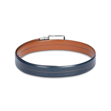 Tommy Hilfiger Aberdeen Men's Reversible Leather Belt-Navy-Tan