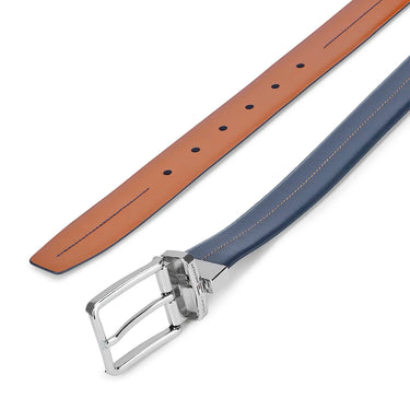 Tommy Hilfiger Aberdeen Men's Reversible Leather Belt-Navy-Tan