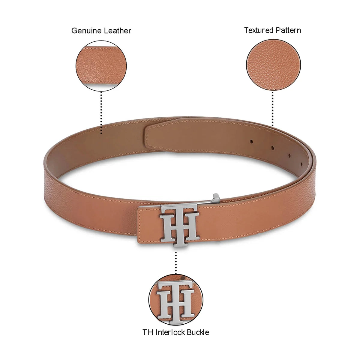 Tommy Hilfiger Bradford Men's Leather Belt-Tan