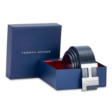 Tommy Hilfiger Carlisle Men's Reversible Leather Belt-Navy-Tan