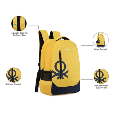 United Colors of Benetton Sable Laptop Backpack Non Laptop Backpack-Yellow
