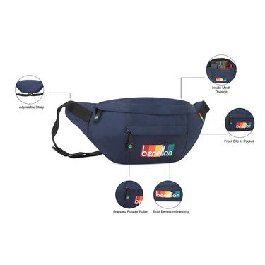 United Colors of Benetton Trellis Waist Pouch Navy