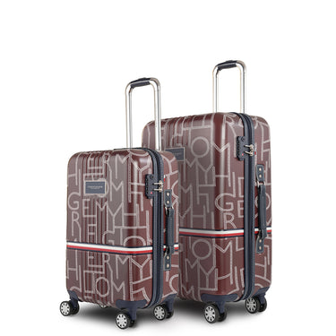Tommy Hilfiger Twister Unisex Hard Luggage Set of 2 Brown (Cabin + Mid)
