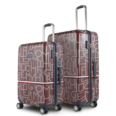 Tommy Hilfiger Twister Unisex Hard Luggage Set of 2 Brown (Mid + Cargo)