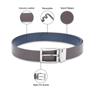 UCB Zayd Men's Leather Reversible Belt Brown