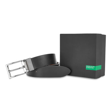 UCB Zayd Men's Leather Reversible Belt Black