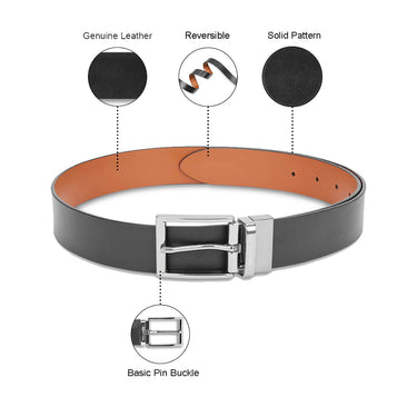 UCB Zayd Men's Leather Reversible Belt Black