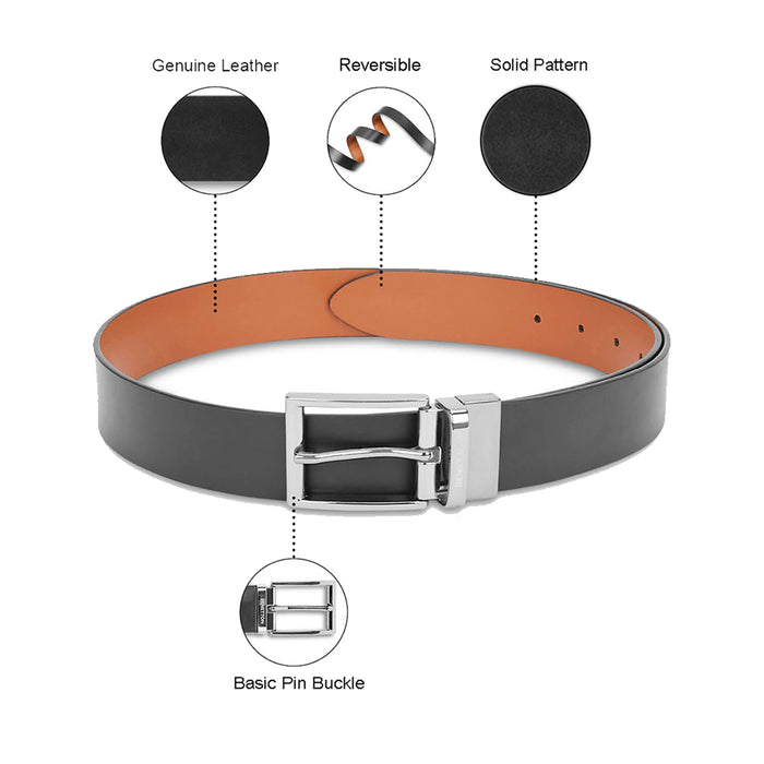 UCB Zayd Men's Leather Reversible Belt Black