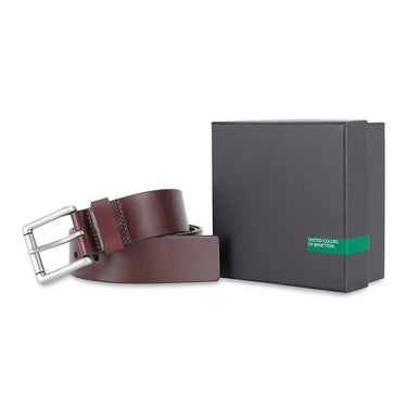 United Colors of Benetton Agostino Men’s Non- Reversible Leather Belt-Brown