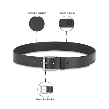 United Colors of Benetton Agostino Men’s Non- Reversible Leather Belt-Black