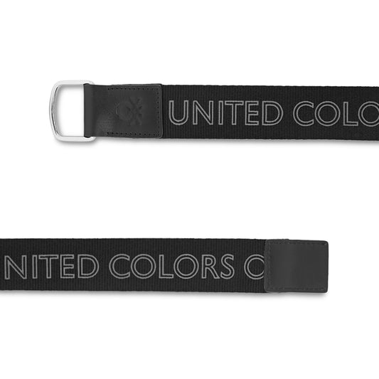 United Colors of Benetton Quinto Men's Leather Non Reversible Belt-black