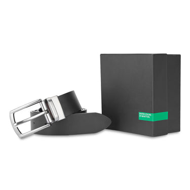 UCB Domenico Men's Leather Reversible Belt Black