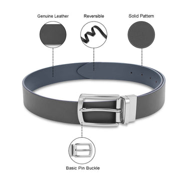 UCB Domenico Men's Leather Reversible Belt Black