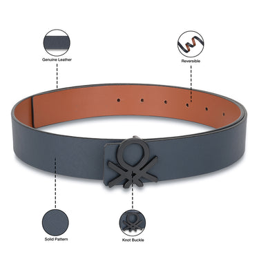 UCB Edgar Men's Leather Reversible Belt Navy