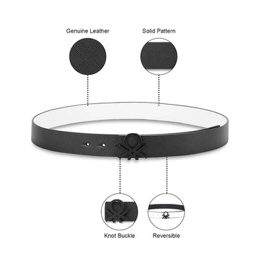 United Colors of Benetton Edgar Men's Leather Reversible Belt-Black