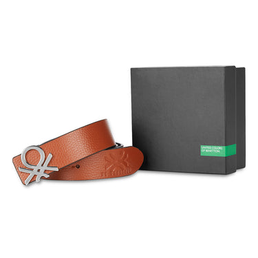 United Colors of Benetton Renardo Men's Leather Reversible Belt-Black