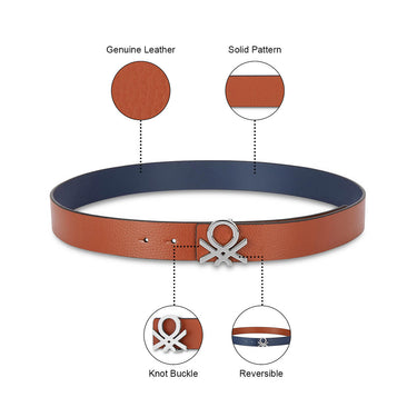 United Colors of Benetton Renardo Men's Leather Reversible Belt-Black