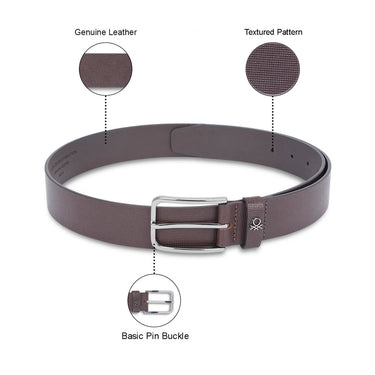 UCB Adriano Men's Leather Non Reversible Belt Brown