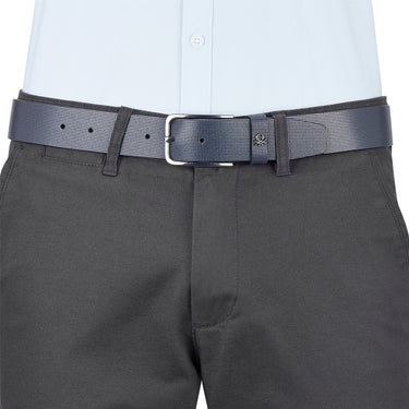 UCB Adriano Men's Leather Non Reversible Belt Navy