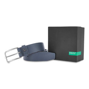 UCB Adriano Men's Leather Non Reversible Belt Navy