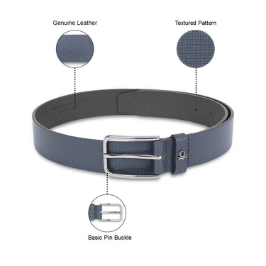 UCB Adriano Men's Leather Non Reversible Belt Navy