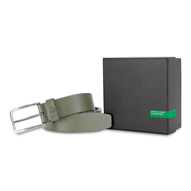 United Colors of Benetton Adriano Men’s Non-reversible Leather Belt-Olive