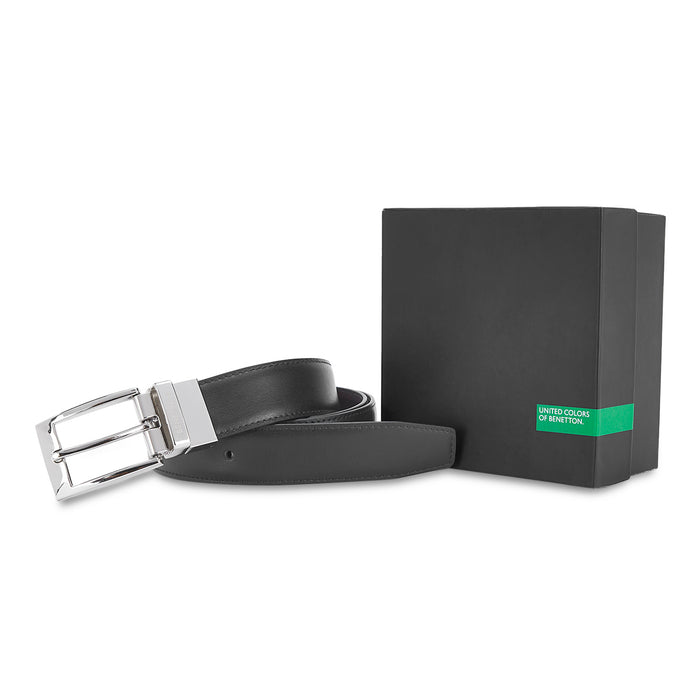 UCB Fredrico Men's Leather Reversible Belt Black